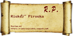 Riskó Piroska névjegykártya